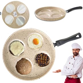 Frigideira 4 Em 1 Divisória Antiaderente Premium 26cm Ovo Panqueca Hambúrguer