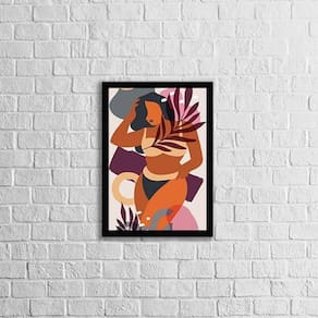 Quadro Abstrato Figurativo Mulher Forma I 33X24Cm Preta