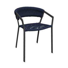 Cadeira Florença Alumínio Tricô Náutico Azul Marinho - Azul