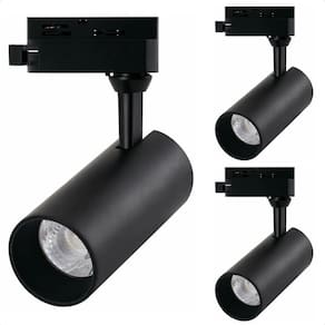 Kit 3 Spot Led MR16 para Trilho Eletrificado Preto 110/220v 6500K Frio