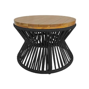 Mesa De Centro Ampulheta Corda Náutica Preto - Preto