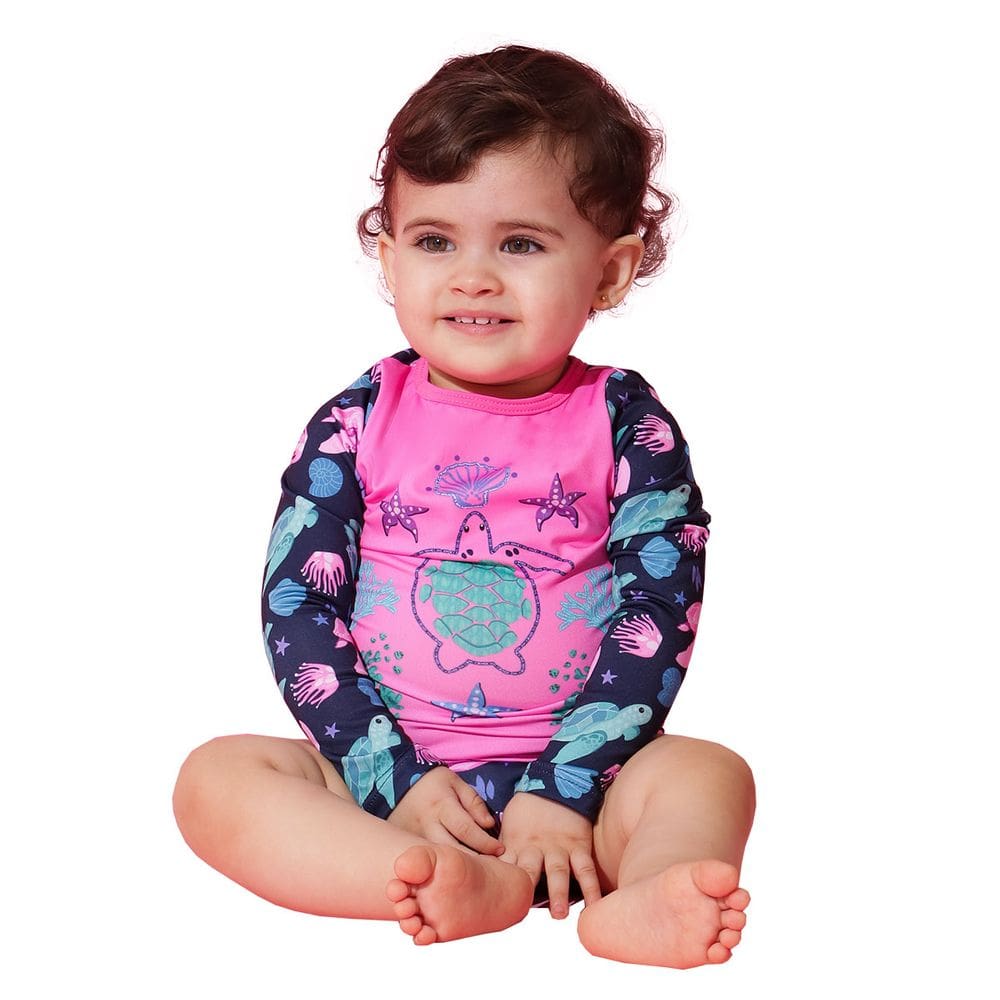 Conjunto Praia Bebê Proteção UV Tartarugas Marinho Everly