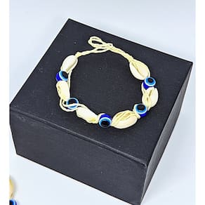 Pulseira Tornozeleira buzios conchas naturais do Mar olho grego azul Fio encerado Ajustável Moda Praia Verão Praiano