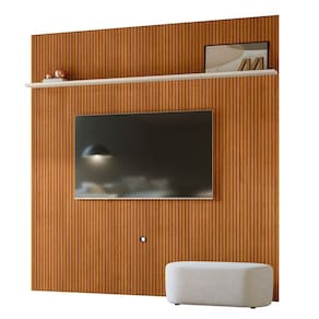 Painel 2,40m para Tvs até 75 Pol New Guapore Cinamomo/Off White