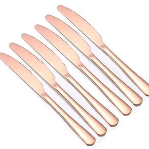 Conjunto 6pçs Cortes De Mesa Inox Rose Gold Rústico Luxo