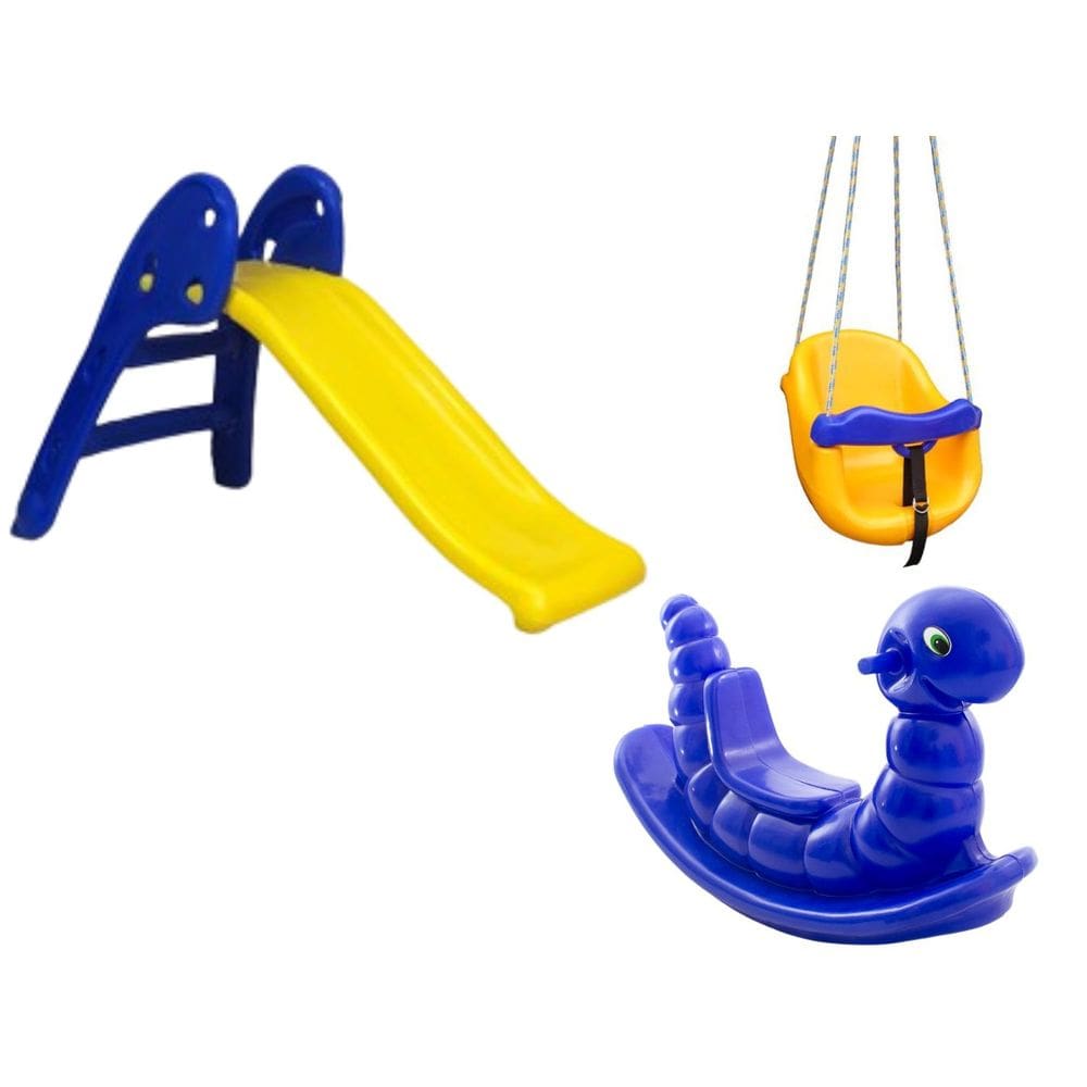 Kit Brinquedos para Crianças – Escorregador Baby, Nhoca e Balanço BB