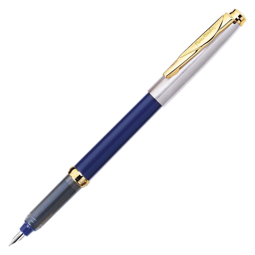 Caneta Tinteiro Pierre Cardin Momento Half Gold Azul Gt F