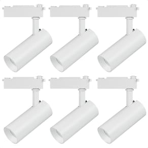 Kit 6 Spot Longo Led MR16 para Trilho Eletrificado Branco 6500K Frio