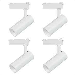 Kit 4 Spot Longo Led MR16 para Trilho Eletrificado Branco 3000K Quente