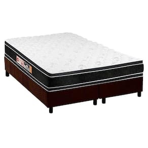 Cama Box King: Colchão Espuma D33 Castor Black E White + Base Crc Suede Brown(193X203)
