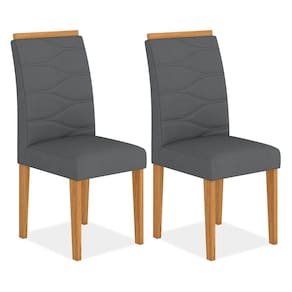 Kit 2 Cadeiras Estofadas Vitória Cinamomo/cinza - Móveis Arapongas