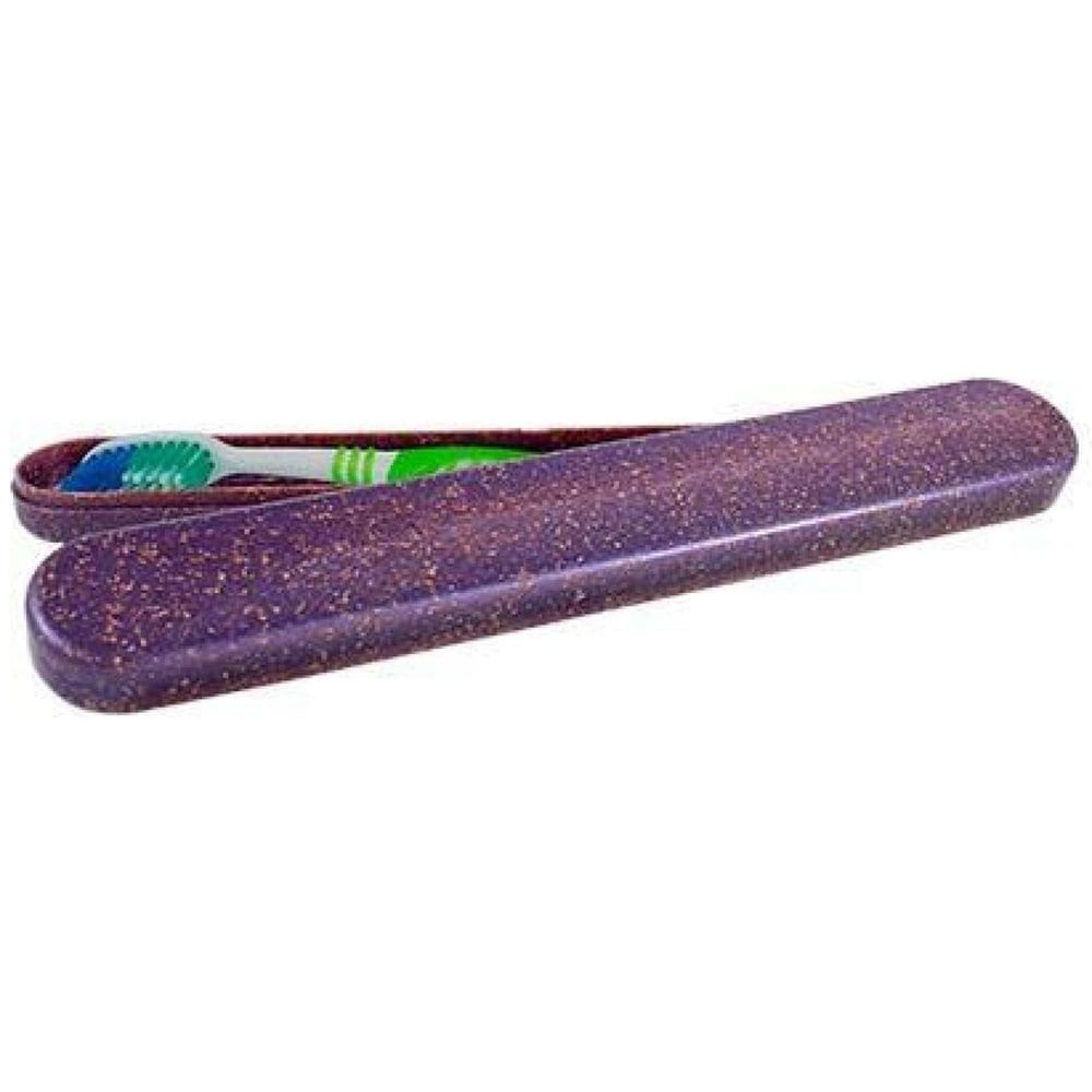 Kit 4 Porta Escova Dental Fibra Madeira Lilás