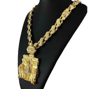 Cordão Friso S 16Mm + Pingente Nossa Senhora Banhado A Ouro