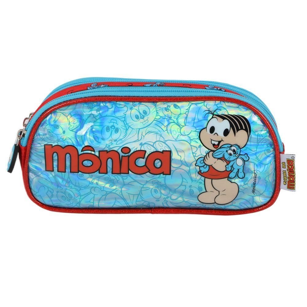 Estojo Escolar Luxcel Turma da Mônica Azul