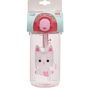 Garrafa Com Canudo Pacific Kouii 460ML Gato Mia Rosa