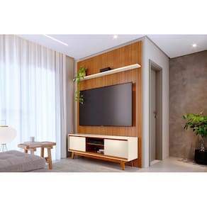 Rack+Painel Milo para TV de até 65 polegadas - Cinamomo /Off White - Madetec