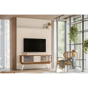 Painel Frizz New Premium para TV de até 65 polegadas - Naturale /Off White - Madetec