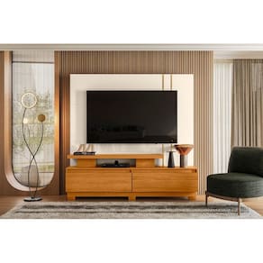 Estante New Apolo para TV de até 75 polegadas (COM PÉS) - Cinamomo / OFF WHITE - Madetec