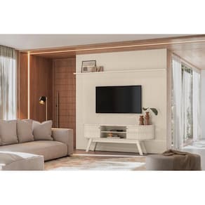Home Theater New Laguna com Painel Para TV até 75 Polegadas Calacata off White - Madetec