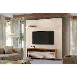 Rack+Painel Frizz New Prestige para TV de até 75 polegadas - Naturale /Off White - Madetec