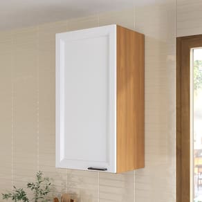 Armário Aéreo 1 Porta 41cm Soho Cabecasa Madeiramadeira Freijó/Branco