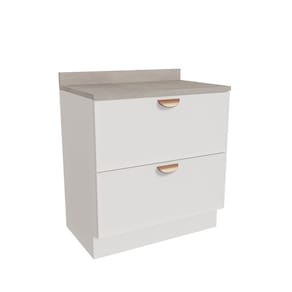 Balcão 2 Gavetões 80cm com Tampo Arizona Cabecasa Madeiramadeira Branco/Cobre