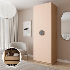 Guarda-Roupa Modulado Joy com Gaveteiro CabeCasa MadeiraMadeira Salmão/Avena