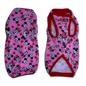 Pijama Para Cães E Gatos - Rosa Estampado Gg
