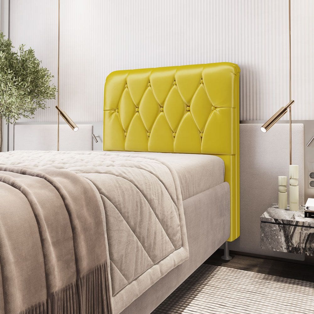 Cabeceira Sirus 90 Premium / N-035 Veludo Amarelo