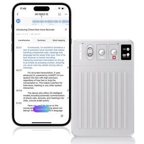 Gravador de voz AI ClicoByte CHIME NOTE Transcreve 107 idiomas