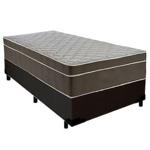 Cama Box Suede Solteiro + Colchão Serene Molas Ensacadas 88x188x65 Preto