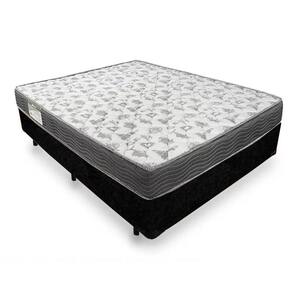 Cama Box Casal Suede + Colchão De Espuma D33 - Serene - 138cm Cor:preto