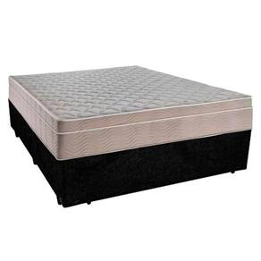 Cama Box Casal Suede + Colchão Serene Molas Ensacadas 138x188x65 Cor:preto