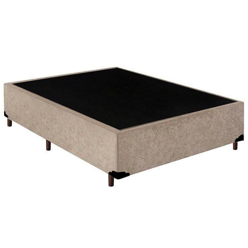 Cama Box Casal Suede Serene Bege 138x188x40