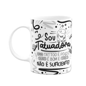 Caneca Flork Profissões - Sou Tatuadora - 325ml M2 branca