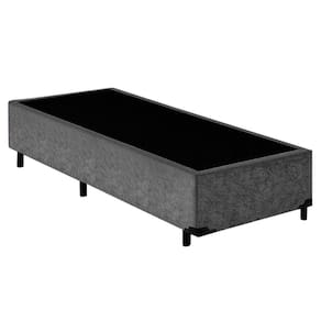 Cama Box Solteiro Suede Serene Cinza 88x188x40