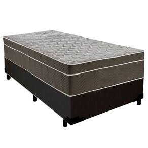 Cama Box Suede Solteiro + Colchão Serene Molas Ensacadas 88x188x65 Preto