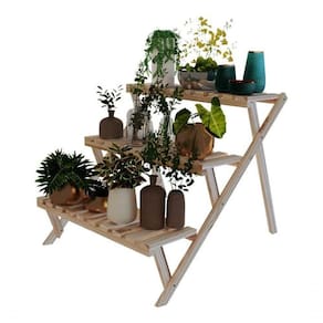 Floreira Decorativa Dobrável Tripla Prateleira "Escadinha"