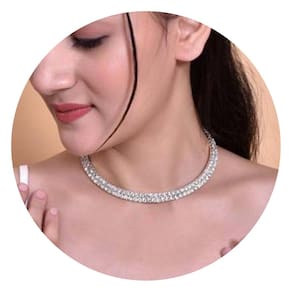 Colar Brilhante de Strass para Noiva Elegância Casamento