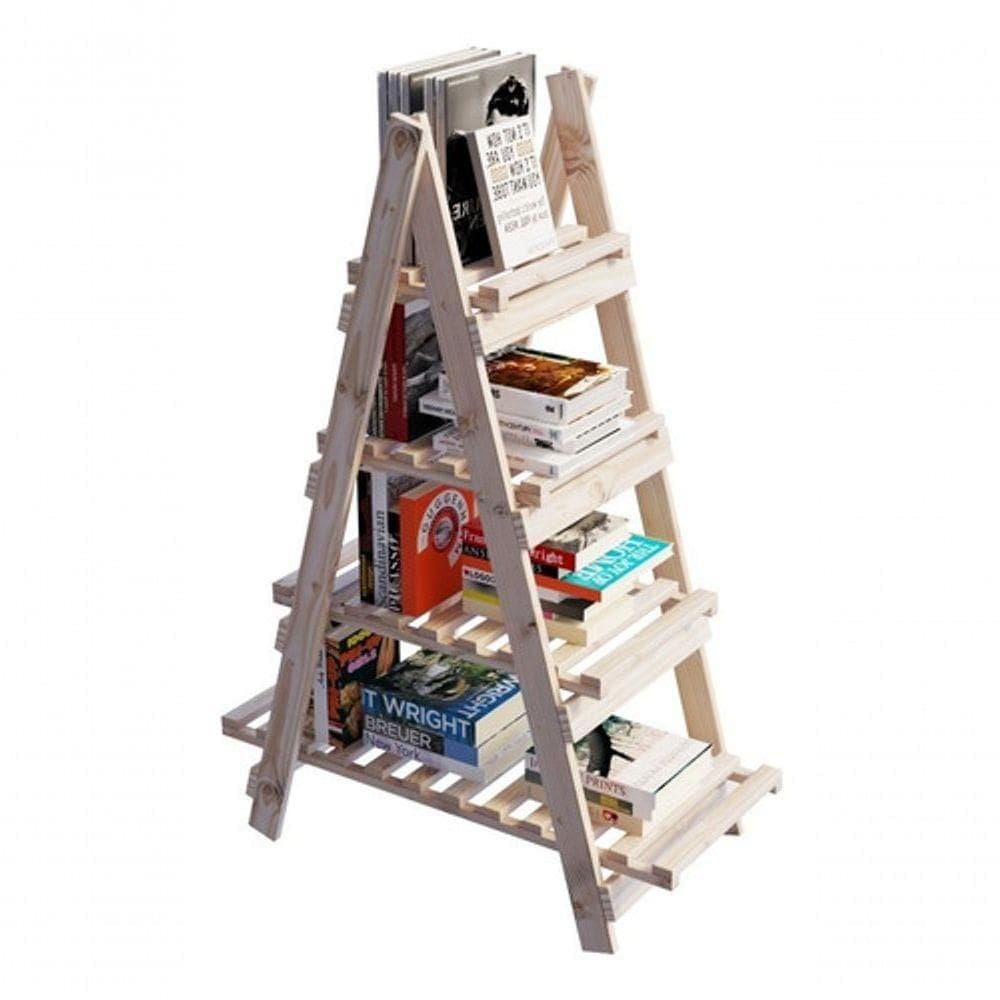 Floreira De Livros Design Piramide 4 Prateleiras