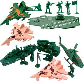 Brinquedo Militar Exército Porta Avião Caminhão Soldado 17Pçs