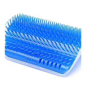 Escova Auto Massageadora Coça Coça Azul Claro Para Gatos