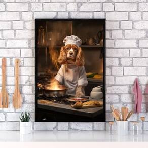 Quadro Para Cozinha Cão Cocker Spaniel`S 45X34Cm - Com Vidro