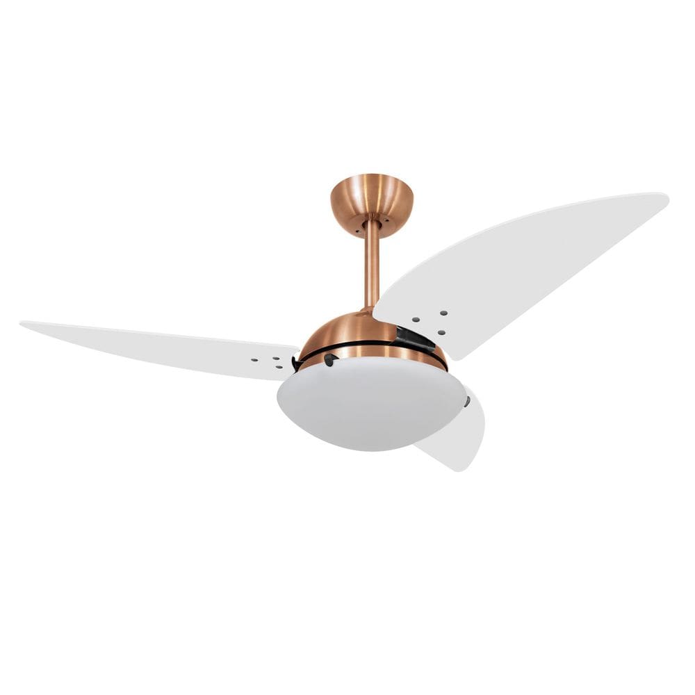 Ventilador De Teto Volare Cobre Class Branco 3 Pás 110V