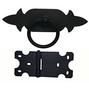Kit Com 5 Puxadores Chapa Rústica + 4 Dobradiças 42X62