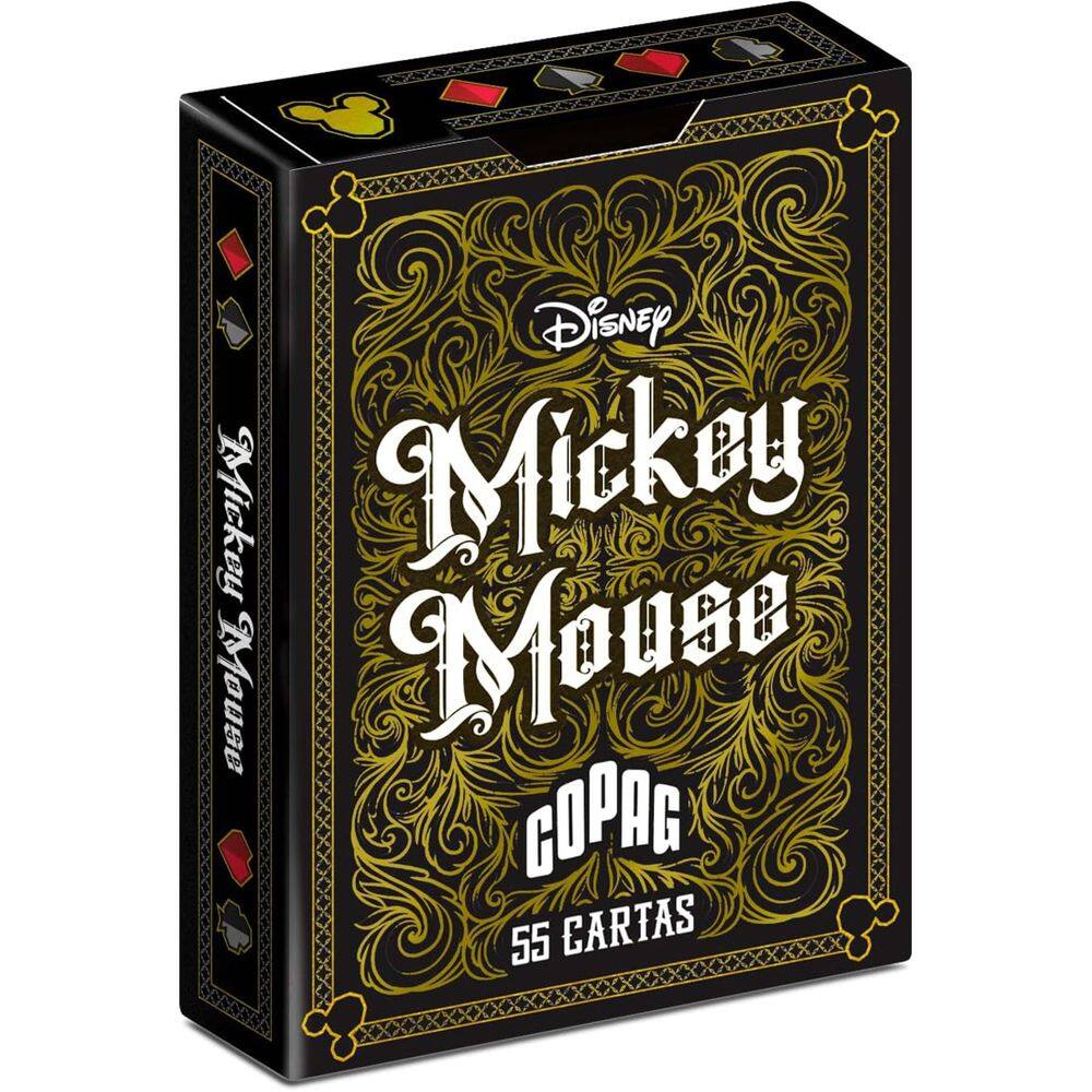 Baralho Disney Mickey Mouse Preto E Dourado - Copag 55 Cartas
