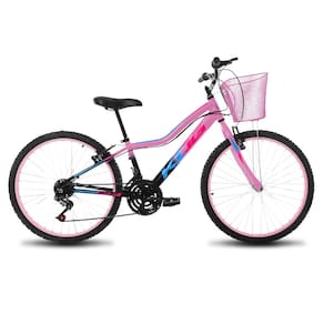 Bike Feminina Infantil Aro 24 KOG em Alumínio 18V 3x8 Marcha com Cestinha Fulfillment