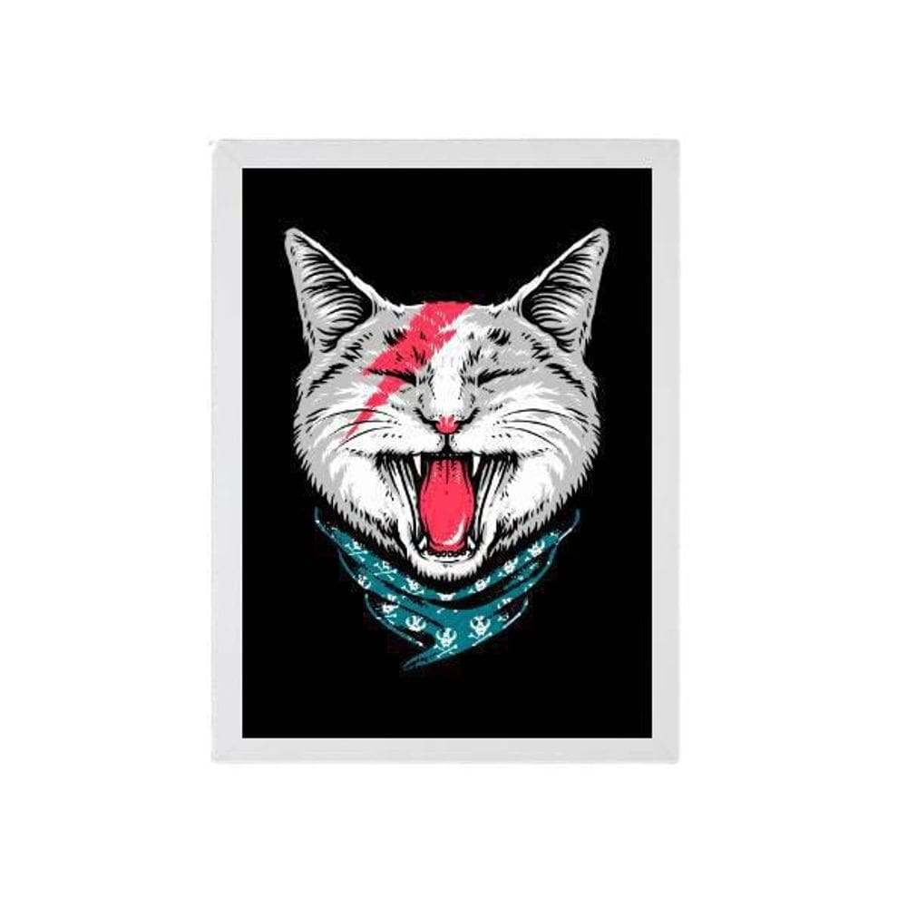 Quadro Decorativo Gato Do Rock 24X18Cm