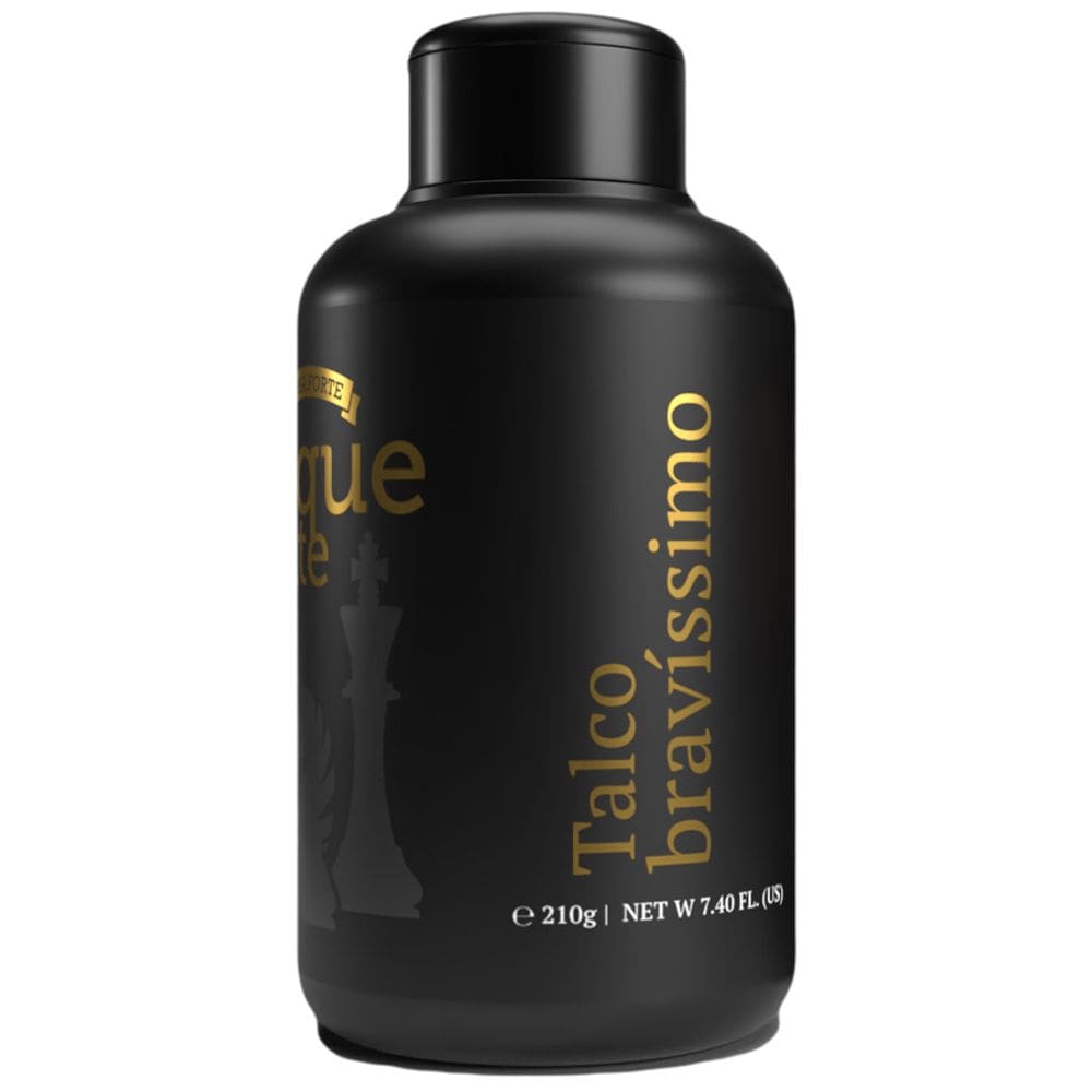 Talco Bravíssimo para Barba Xeque Mate Anti Oleosidade 210g Barba Forte