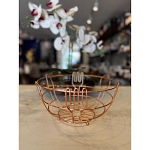 Fruteira De Metal Querida Rose 24X12 Cm